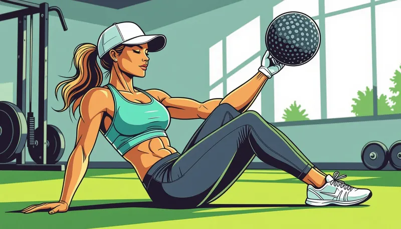 上半身と肩の強化トレーニング - illustration for women golfer fitness training