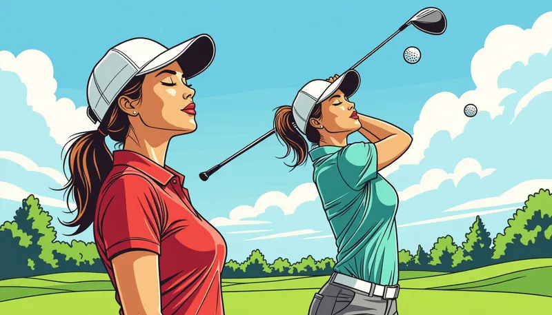呼吸法とリラクゼーション - illustration for women golfer mental game tips