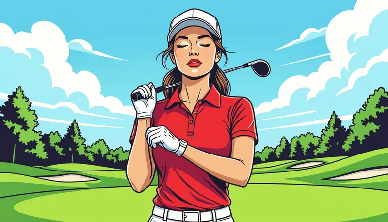 イメージトレーニングとビジュアライゼーション - illustration for women golfer mental game tips