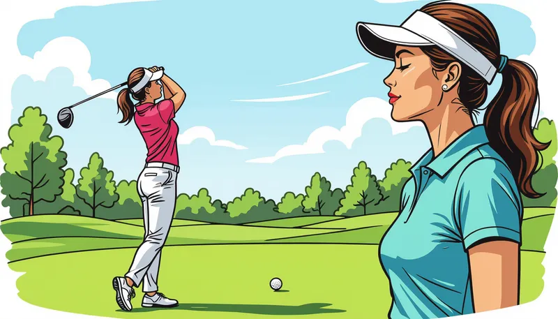 ルーティーンの確立と実践 - illustration for women golfer mental game tips