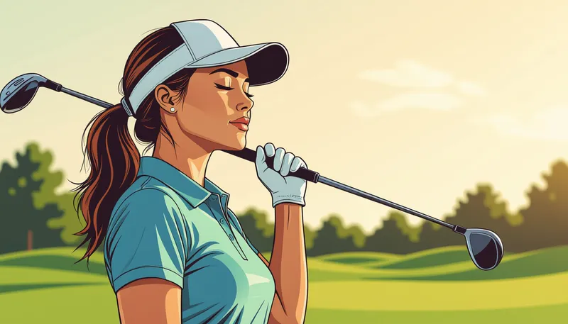 ポジティブシンキングと自己対話 - illustration for women golfer mental game tips