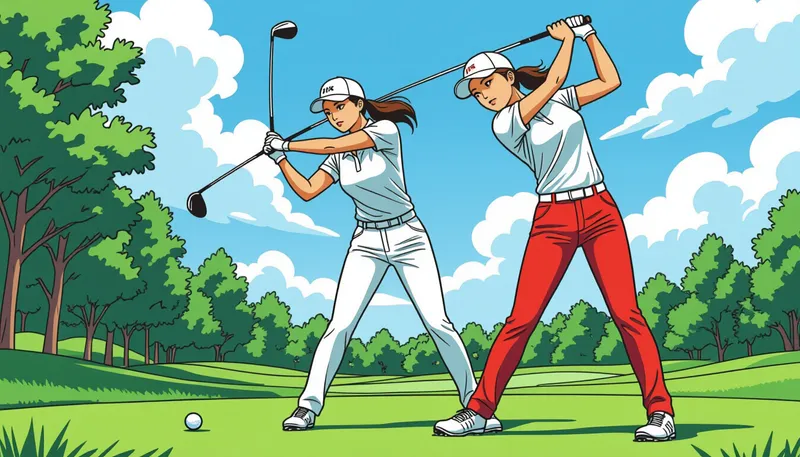 女性の体格的特徴とゴルフスイングへの影響 - illustration for women swing technique body type