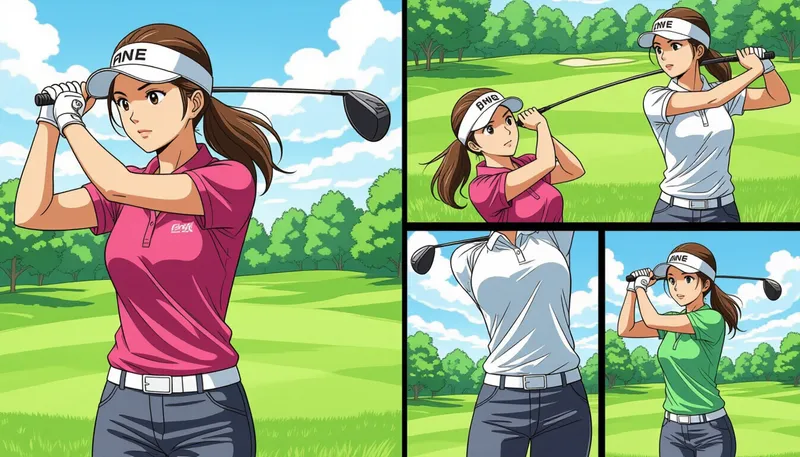 年代別のスイング作り - illustration for women swing technique body type