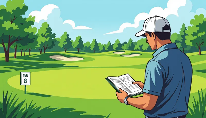 ティーショット戦略とヤーデージ - illustration for yardage management course strategy